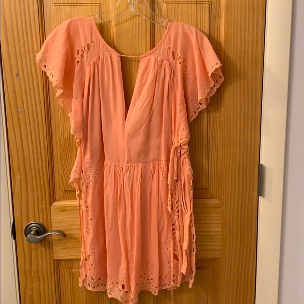 FREE PEOPLE: Coral detailed Sahara romper